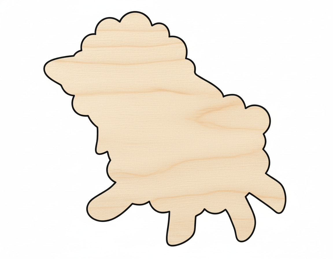 Lamb Cutout – 46" Paintable Wood Craft Shape for Easter DIY Projects Blank Door Hanger Wooden Cutout Cut Outs - Unfinished - NameSigns.com