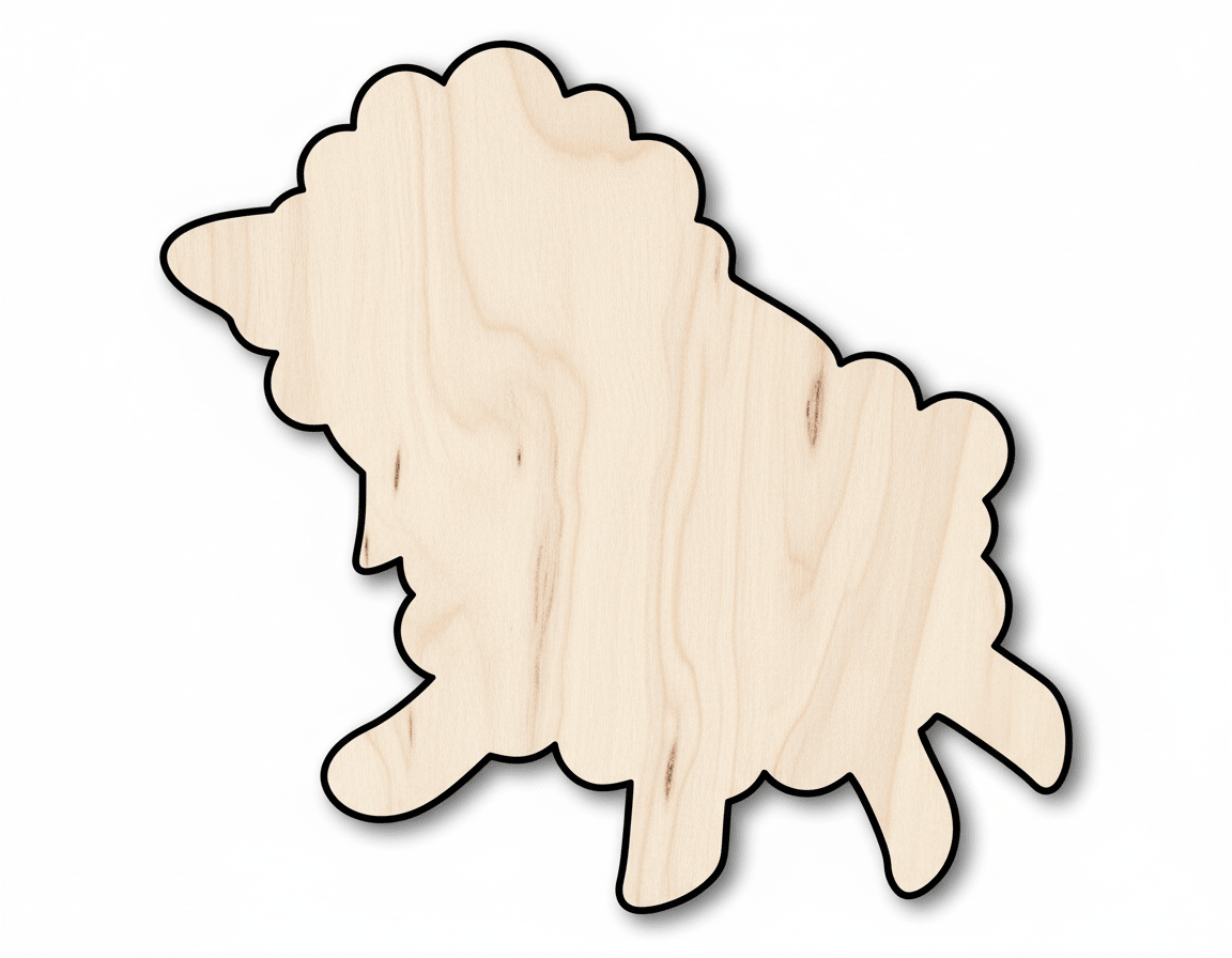 Lamb Cutout – Custom Laser Cut Wood Craft Shapes for Easter DIY Projects Blank Door Hanger Wooden Cutout Cut Outs - Unfinished - NameSigns.com