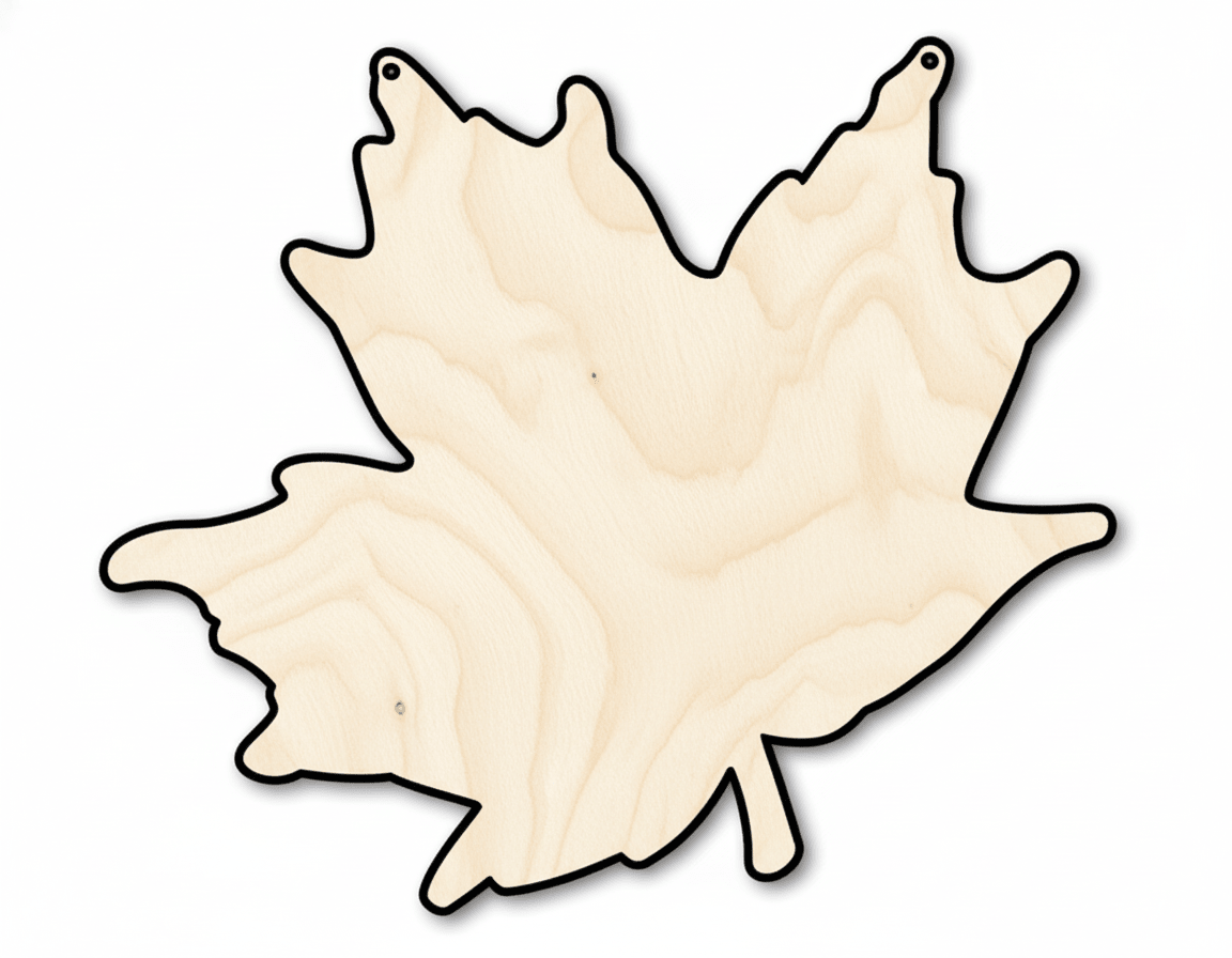 Leaf Door Hanger DIY Craft Cutout Door Hanger Blank Door Hanger Wooden Cutout Cut Outs - Unfinished - NameSigns.com