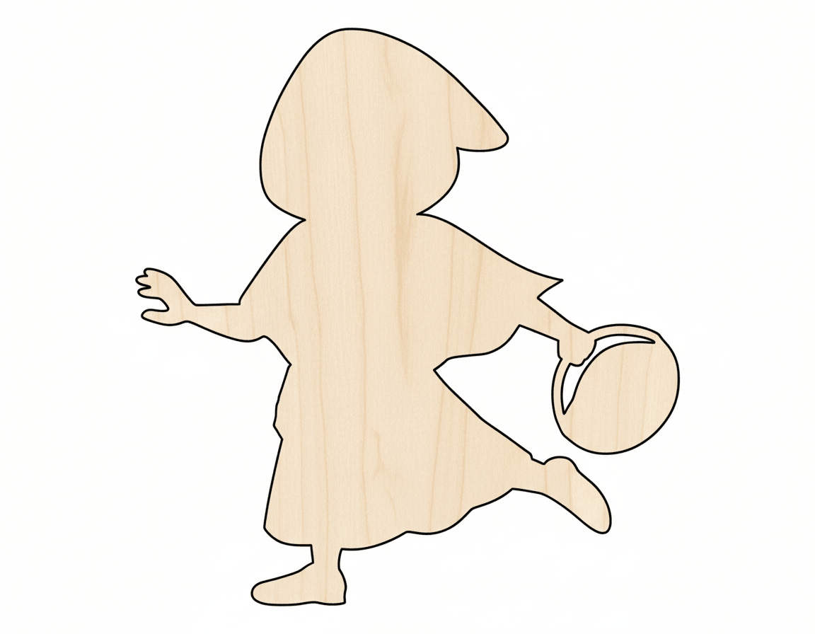 Little Red Riding Hood Wood Cutout Shape DIY Craft Cutout Blank Door Hanger Wooden Cutout Cut Outs - Unfinished - NameSigns.com