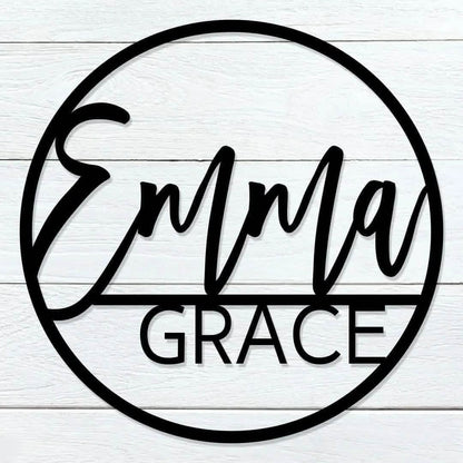 Modern Double Name Sign - Personalized - NameSigns.com