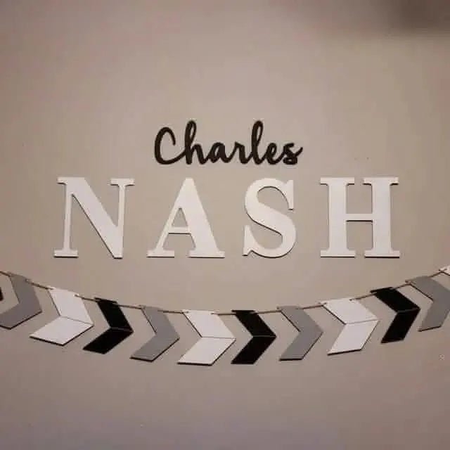 Modern Double Name Sign - Personalized - NameSigns.com