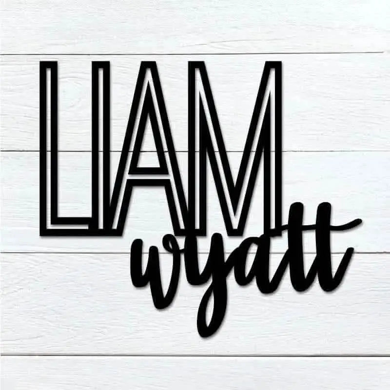 Modern Double Name Sign - Personalized - NameSigns.com