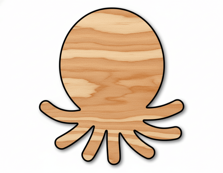 Octopus Craft Cutout – DIY Wooden Cutout for Creative Craft Projects Blank Door Hanger Wooden Cutout Cut Outs - Unfinished - NameSigns.com