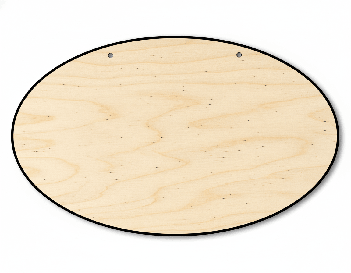 Oval Door Hanger DIY Craft Cutout Door Hanger Blank Door Hanger Wooden Cutout Cut Outs - Unfinished - NameSigns.com