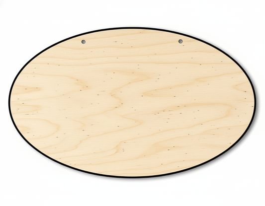 Oval Door Hanger DIY Craft Cutout Door Hanger Blank Door Hanger Wooden Cutout Cut Outs - Unfinished - NameSigns.com