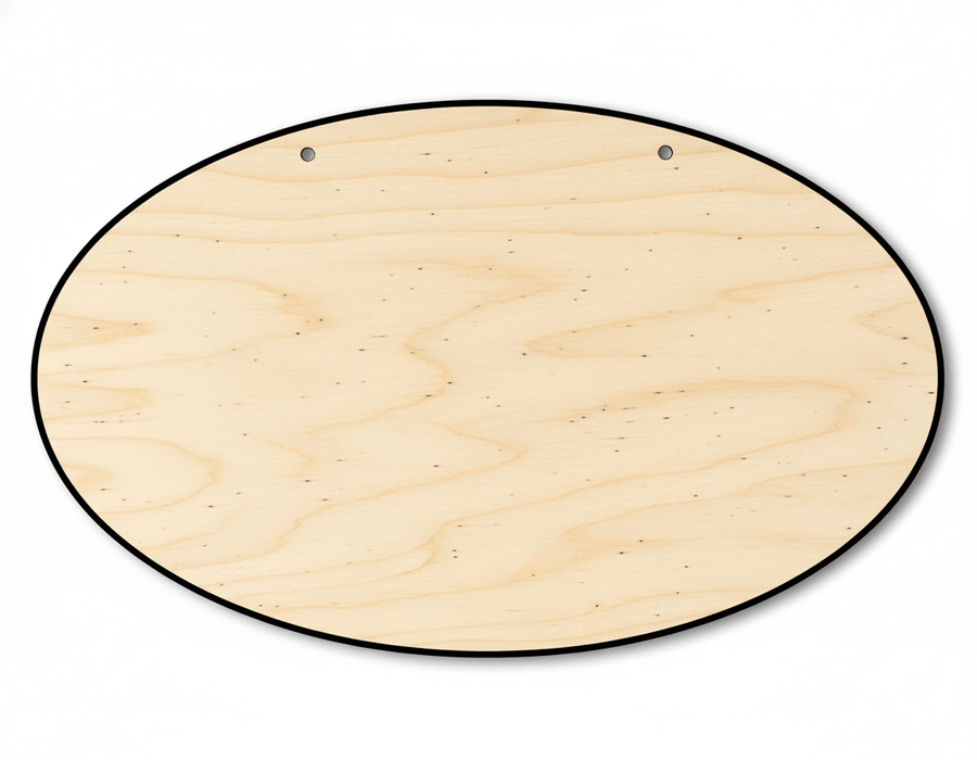 Oval Door Hanger DIY Craft Cutout Door Hanger Blank Door Hanger Wooden Cutout Cut Outs - Unfinished - NameSigns.com
