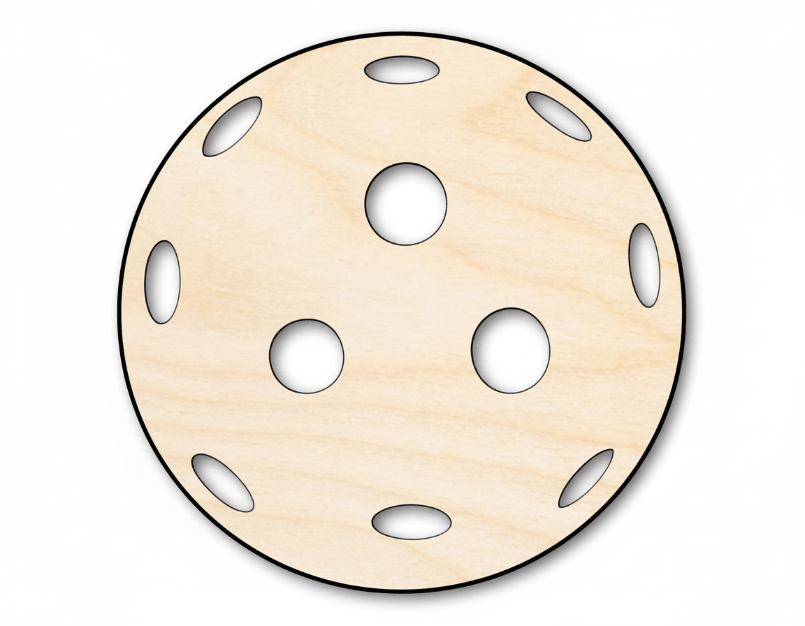 Pickleball Cutout – Custom Laser Cut Birch Wood Craft Shape for DIY Decor Blank Door Hanger Wooden Cutout Cut Outs - Unfinished - NameSigns.com