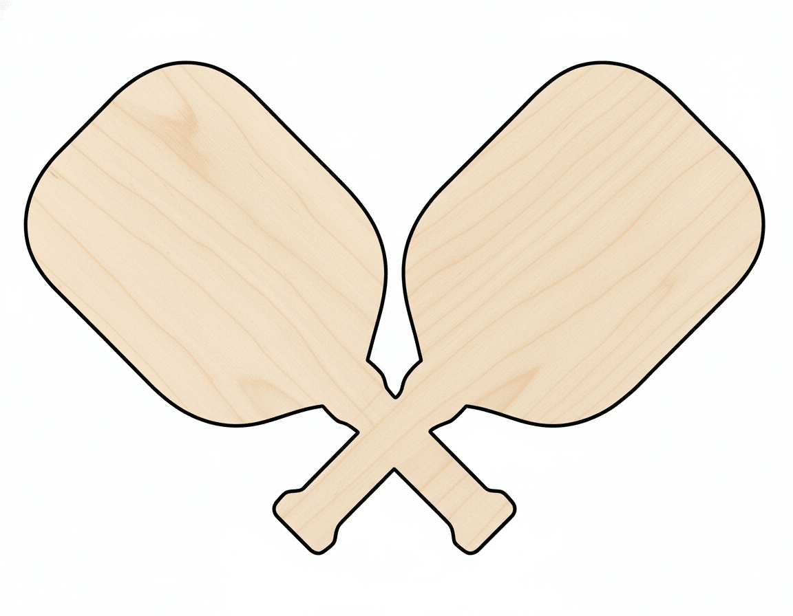 Pickleball Paddle Cutout – Customizable Baltic Birch Plywood Large Wooden Shape Blank Door Hanger Wooden Cutout Cut Outs - Unfinished - NameSigns.com