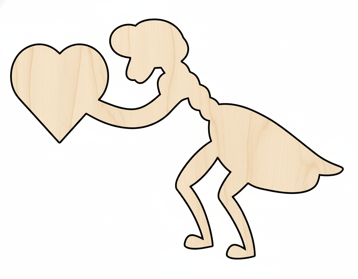 Praying Mantis Cutout – Heart Shape DIY Wood Craft Shapes on Baltic Birch Blank Door Hanger Wooden Cutout Cut Outs - Unfinished - NameSigns.com