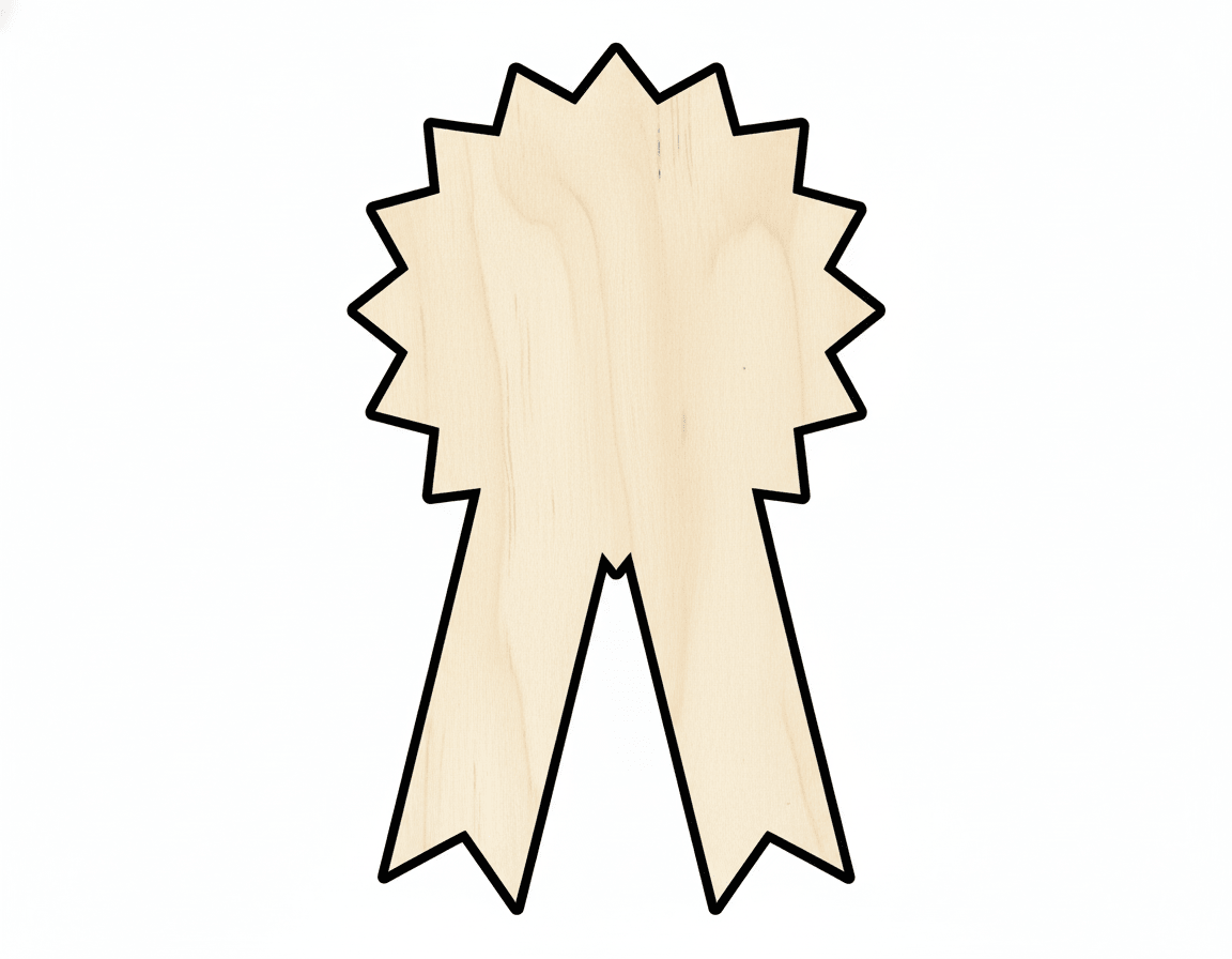 Ribbon Shape – Custom Birch Wood Cutout | Paintable Craft Template Blank Door Hanger Wooden Cutout Cut Outs - Unfinished - NameSigns.com