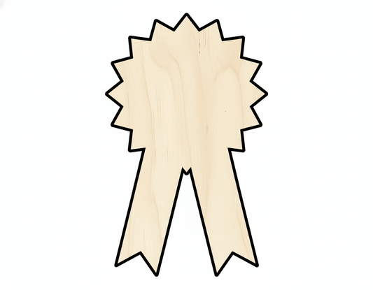 Ribbon Shape – Custom Birch Wood Cutout | Paintable Craft Template Blank Door Hanger Wooden Cutout Cut Outs - Unfinished - NameSigns.com