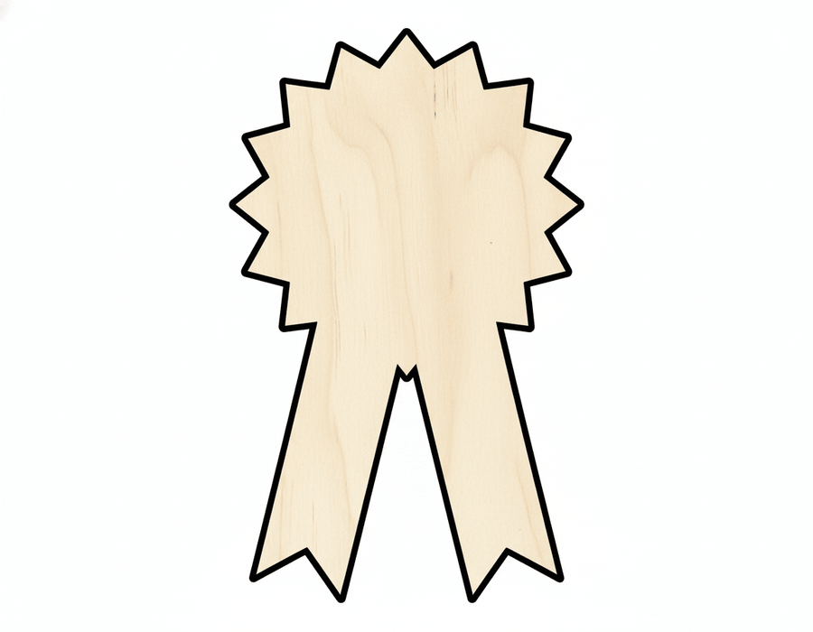 Ribbon Shape – Custom Birch Wood Cutout | Paintable Craft Template Blank Door Hanger Wooden Cutout Cut Outs - Unfinished - NameSigns.com