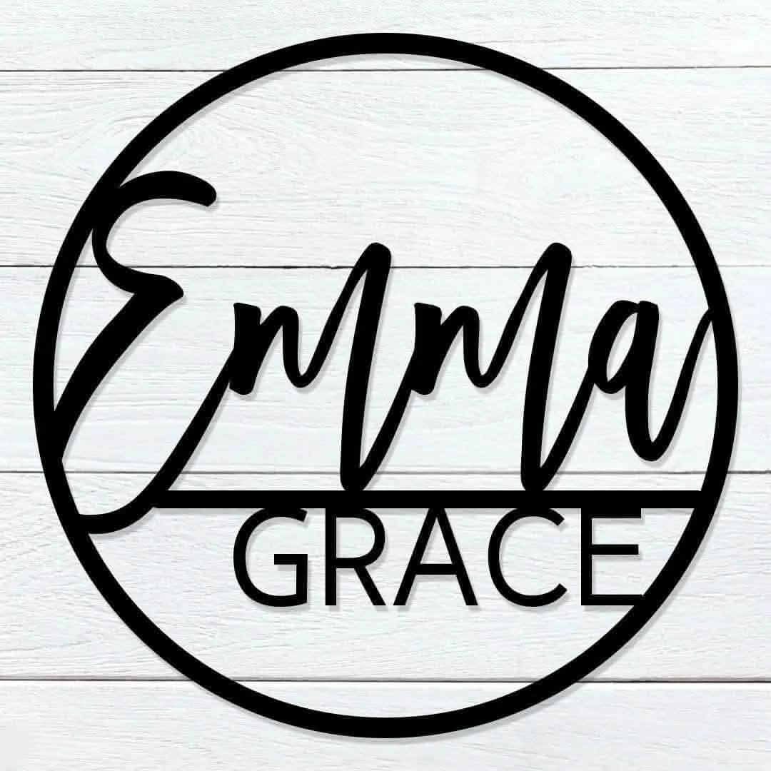 Round Baby Name Sign, Custom Baby Name Sign, Nursery Sign, Nursery Artwork, Custom Name Sign, Round Name Sign, Custom Cut Out, Baby Shower - NameSigns.com