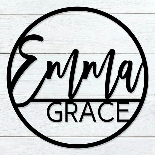 Round Baby Name Sign, Custom Baby Name Sign, Nursery Sign, Nursery Artwork, Custom Name Sign, Round Name Sign, Custom Cut Out, Baby Shower - NameSigns.com