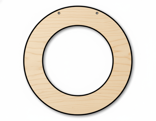 Round Wreath Door Hanger DIY Craft Cutout Door Hanger Blank Door Hanger Wooden Cutout Cut Outs - Unfinished - NameSigns.com