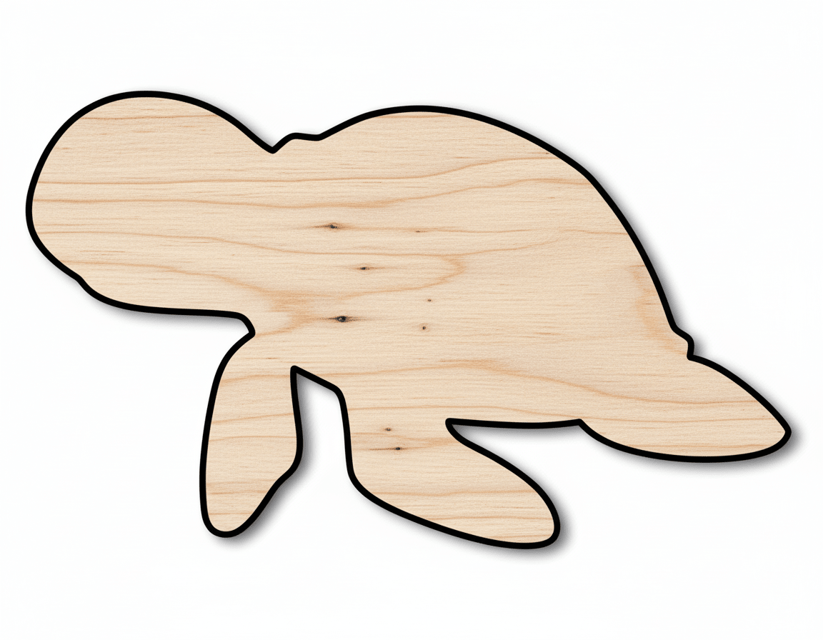 Sea Turtle Cutout – Custom Laser Cut Shape | Baltic Birch Plywood Wood Craft Blank Door Hanger Wooden Cutout Cut Outs - Unfinished - NameSigns.com