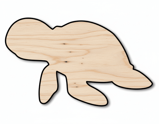 Sea Turtle Cutout – Custom Laser Cut Shape | Baltic Birch Plywood Wood Craft Blank Door Hanger Wooden Cutout Cut Outs - Unfinished - NameSigns.com