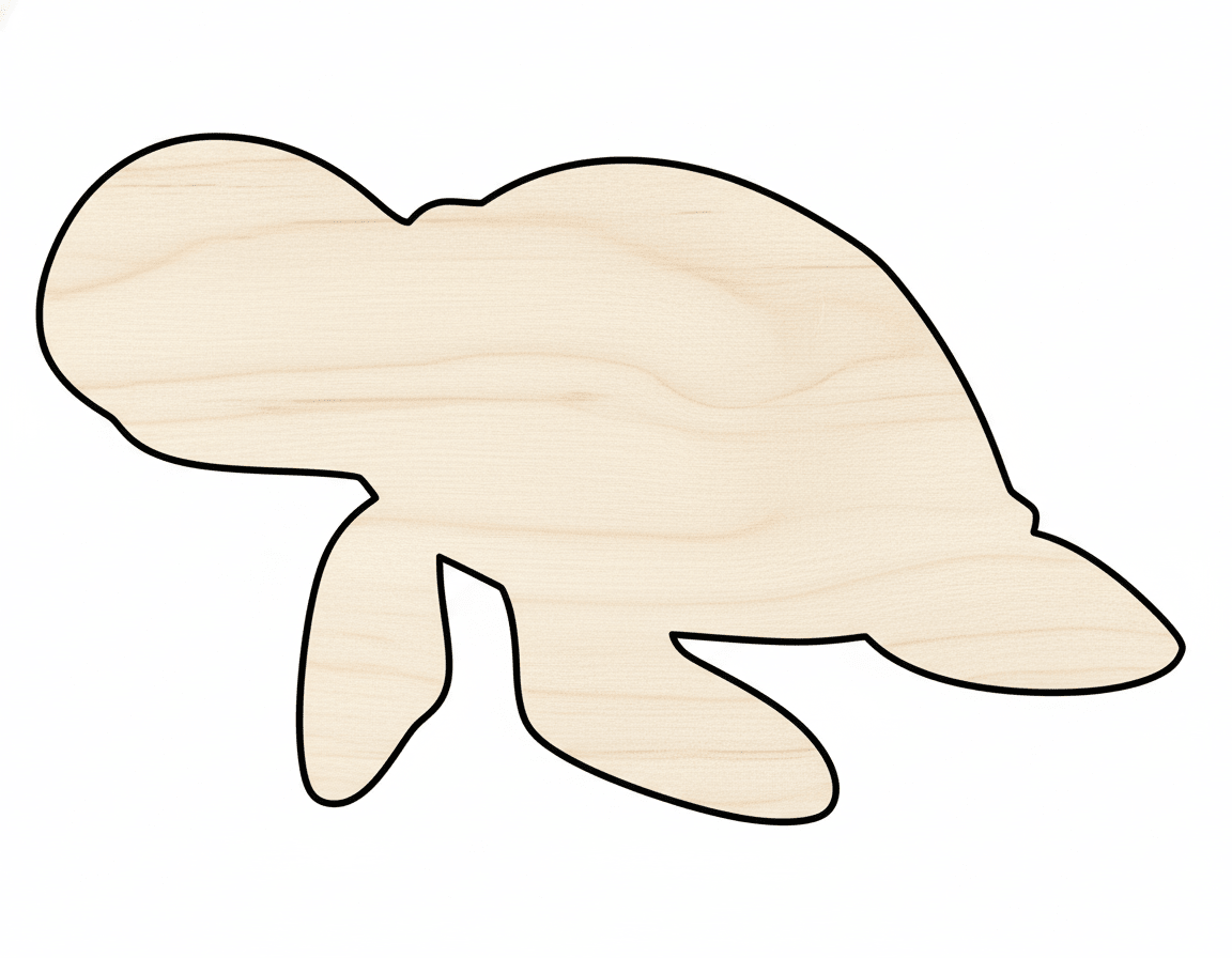 Sea Turtle Cutout - Large Paintable Wooden Craft Shape for DIY Art Blank Door Hanger Wooden Cutout Cut Outs - Unfinished - NameSigns.com