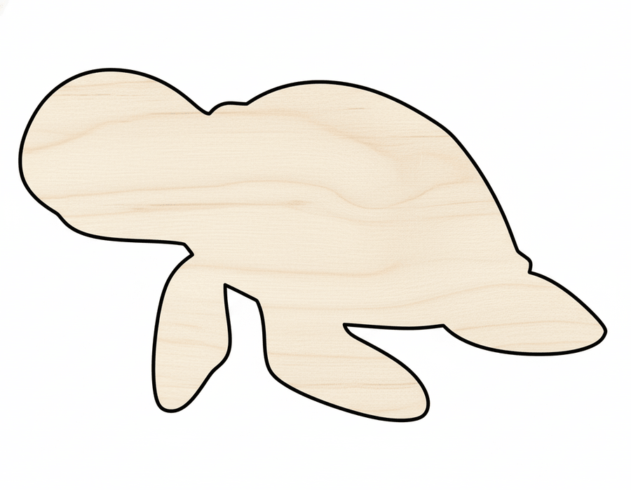 Sea Turtle Cutout - Large Paintable Wooden Craft Shape for DIY Art Blank Door Hanger Wooden Cutout Cut Outs - Unfinished - NameSigns.com