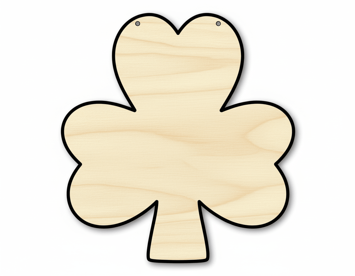 Shamrock Door Hanger DIY Craft Cutout Door Hanger Blank Door Hanger Wooden Cutout Cut Outs - Unfinished - NameSigns.com