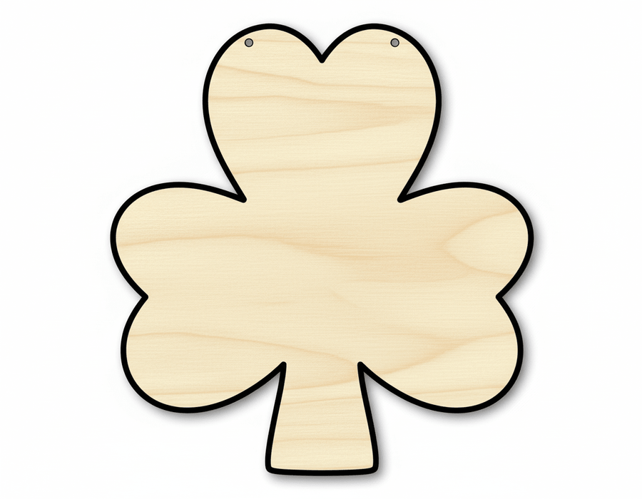 Shamrock Door Hanger DIY Craft Cutout Door Hanger Blank Door Hanger Wooden Cutout Cut Outs - Unfinished - NameSigns.com