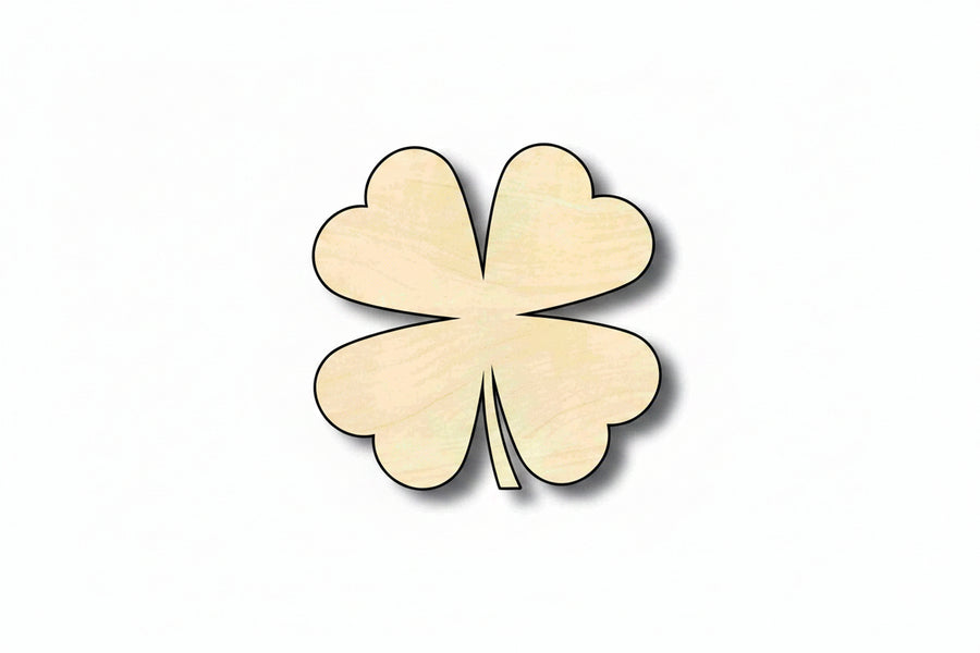 Shamrock Unfinished Wood Craft Lucky Four Leaf Clover up to 46" DIY - NameSigns.com