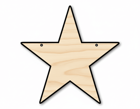 Star Door Hanger DIY Craft Cutout Door Hanger Blank Door Hanger Wooden Cutout Cut Outs - Unfinished - NameSigns.com