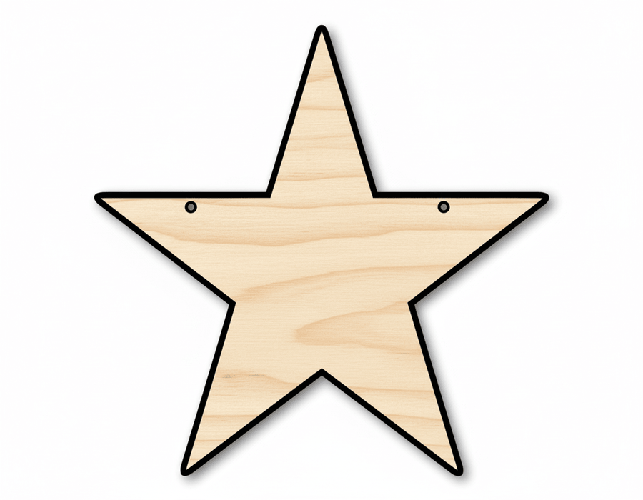Star Door Hanger DIY Craft Cutout Door Hanger Blank Door Hanger Wooden Cutout Cut Outs - Unfinished - NameSigns.com