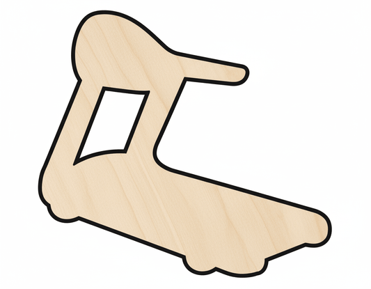 Treadmill Shape DIY Craft Cutout Blank Door Hanger Wooden Cutout Cut Outs - Unfinished - NameSigns.com
