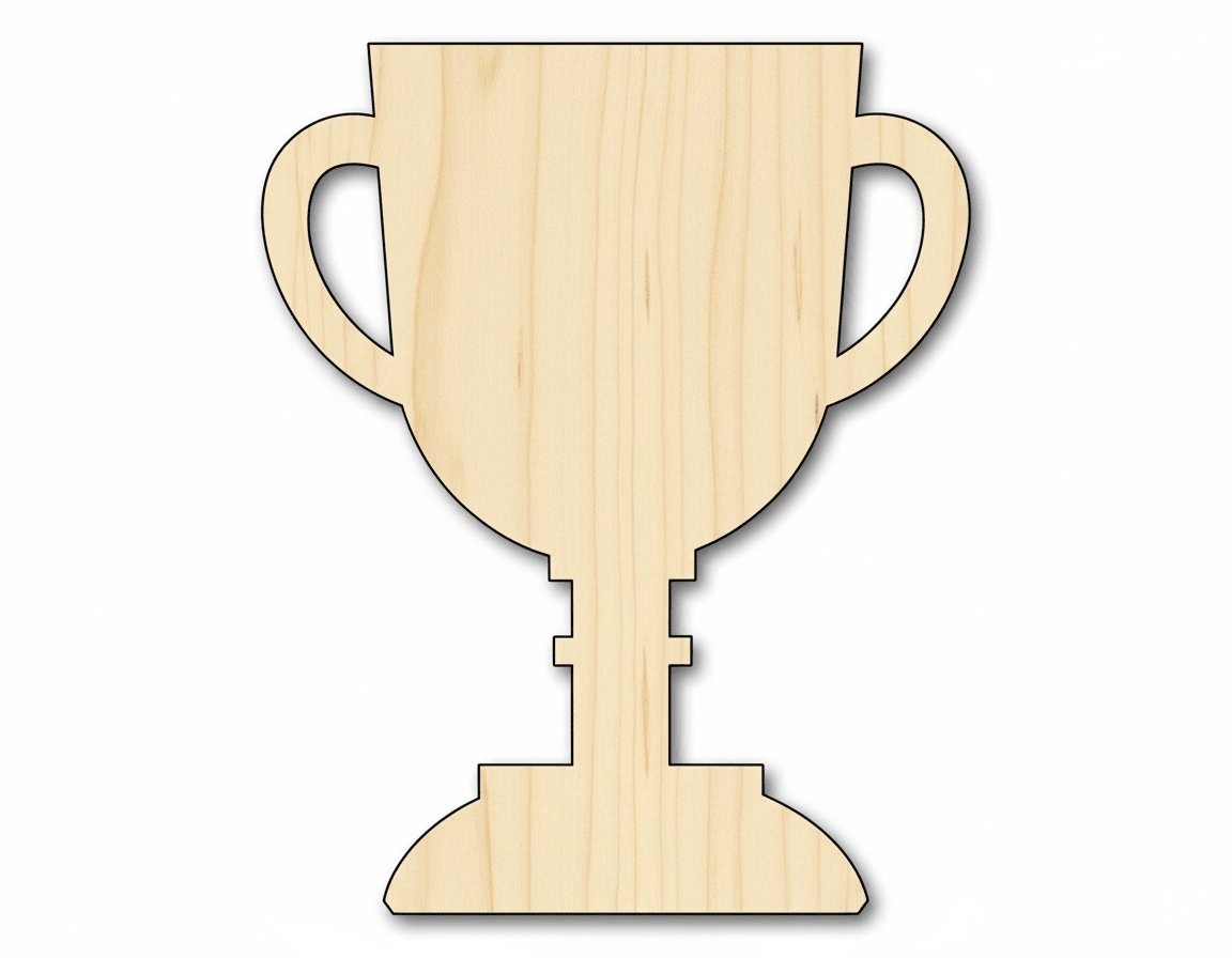 Trophy Shape DIY Craft Cutout Blank Door Hanger Wooden Cutout Cut Outs - Unfinished - NameSigns.com