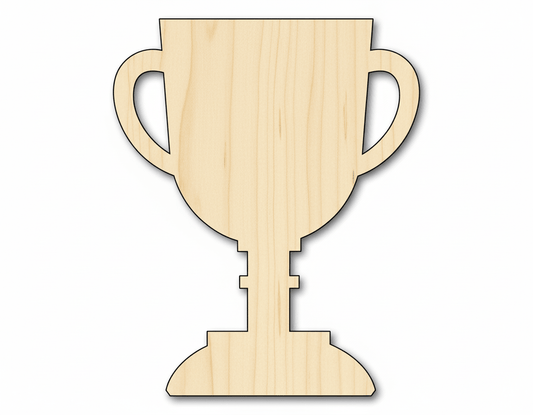 Trophy Shape DIY Craft Cutout Blank Door Hanger Wooden Cutout Cut Outs - Unfinished - NameSigns.com
