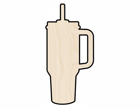 Tumbler Silhouette DIY Craft Cutout Blank Door Hanger Wooden Cutout Cut Outs - Unfinished - NameSigns.com