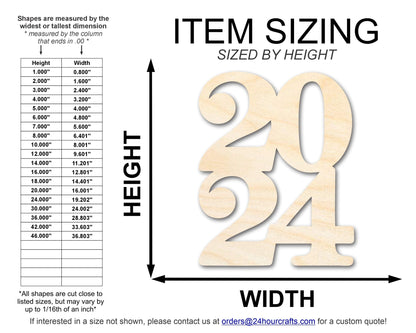 Unfinished 2024 Cutout Graduation Shape | DIY Craft Cutout | up to 46" DIY - NameSigns.com