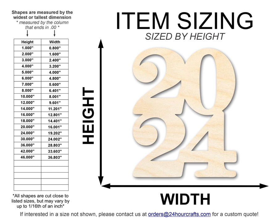 Unfinished 2024 Cutout Graduation Shape | DIY Craft Cutout | up to 46" DIY - NameSigns.com