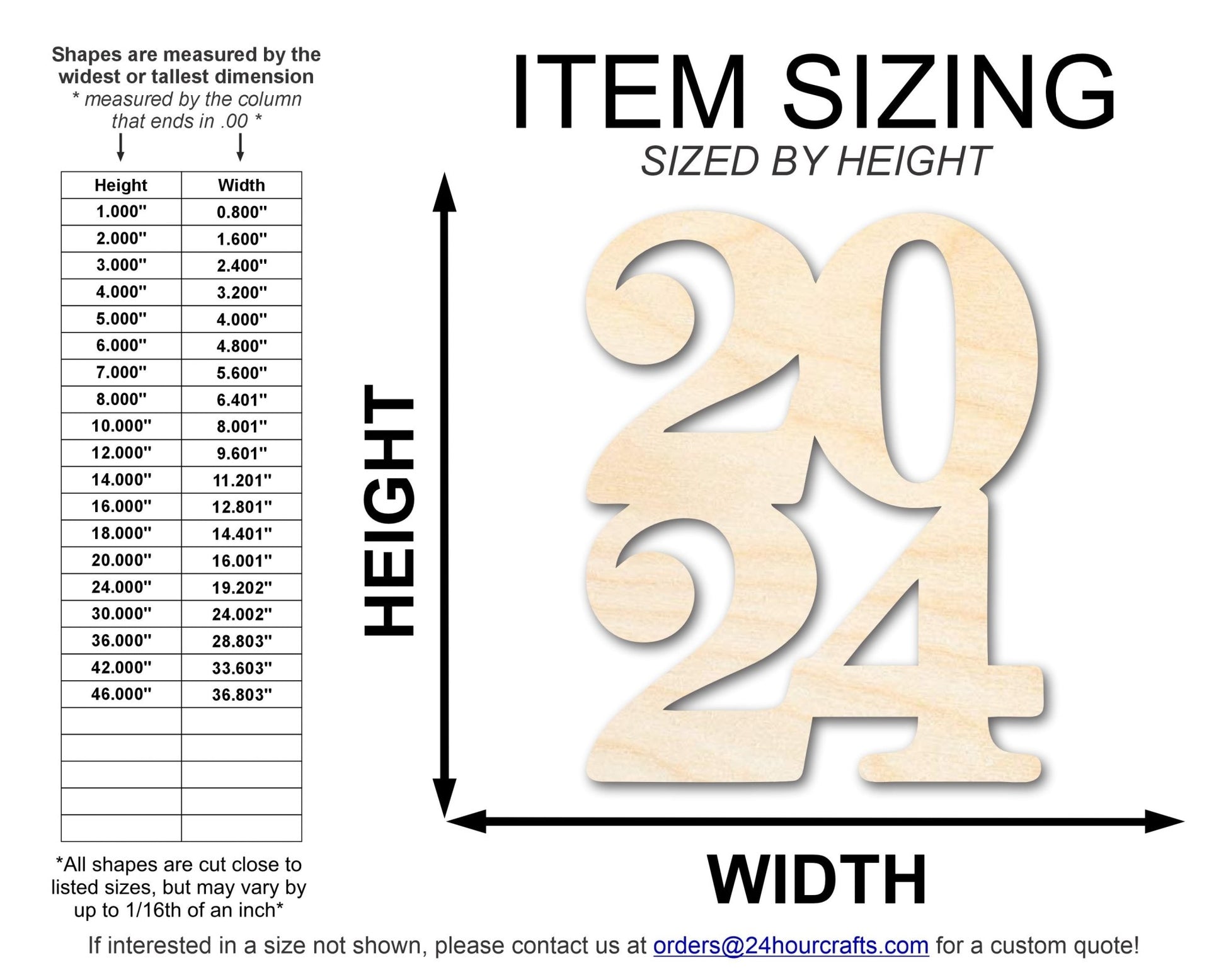 Unfinished 2024 Cutout Graduation Shape | DIY Craft Cutout | up to 46" DIY - NameSigns.com