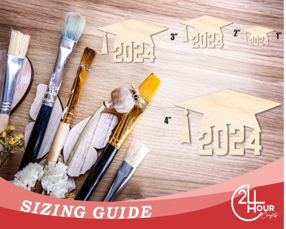 Unfinished 2024 Graduation Cap Shape | DIY Craft Cutout | up to 46" DIY - NameSigns.com