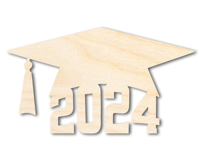 Unfinished 2024 Graduation Cap Shape | DIY Craft Cutout | up to 46" DIY - NameSigns.com