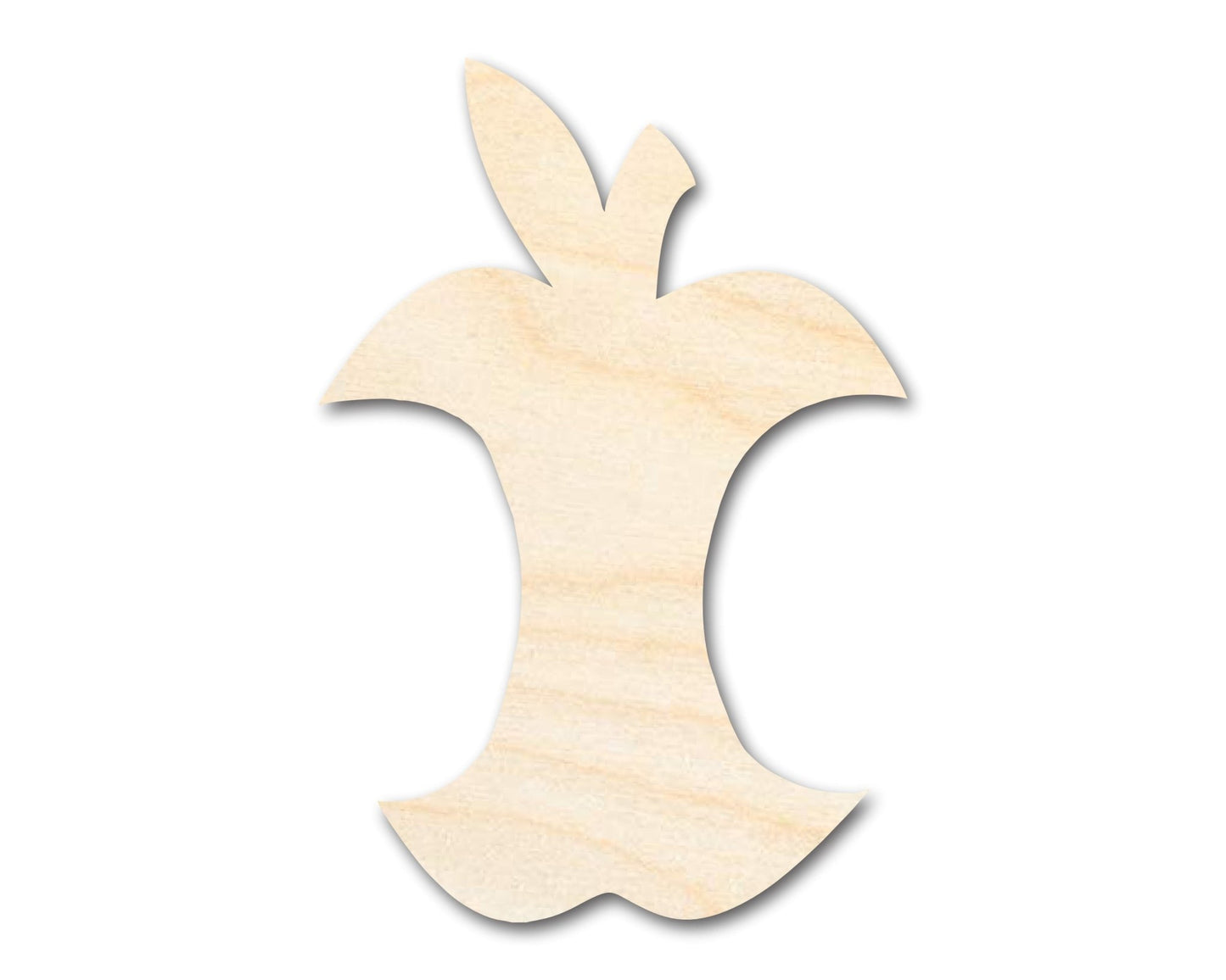 Unfinished Apple Core Wooden Cutout - Sanded Birch Wood Craft Project Supplies - NameSigns.com