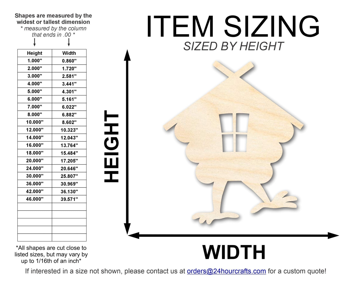 Unfinished Baba Yaga House Wood Cutout Shape | DIY Craft Cutout | up to 46" DIY - NameSigns.com