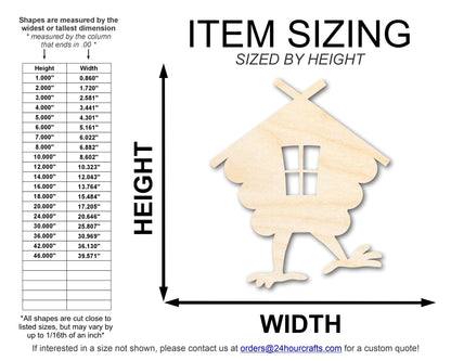Unfinished Baba Yaga House Wood Cutout Shape | DIY Craft Cutout | up to 46" DIY - NameSigns.com