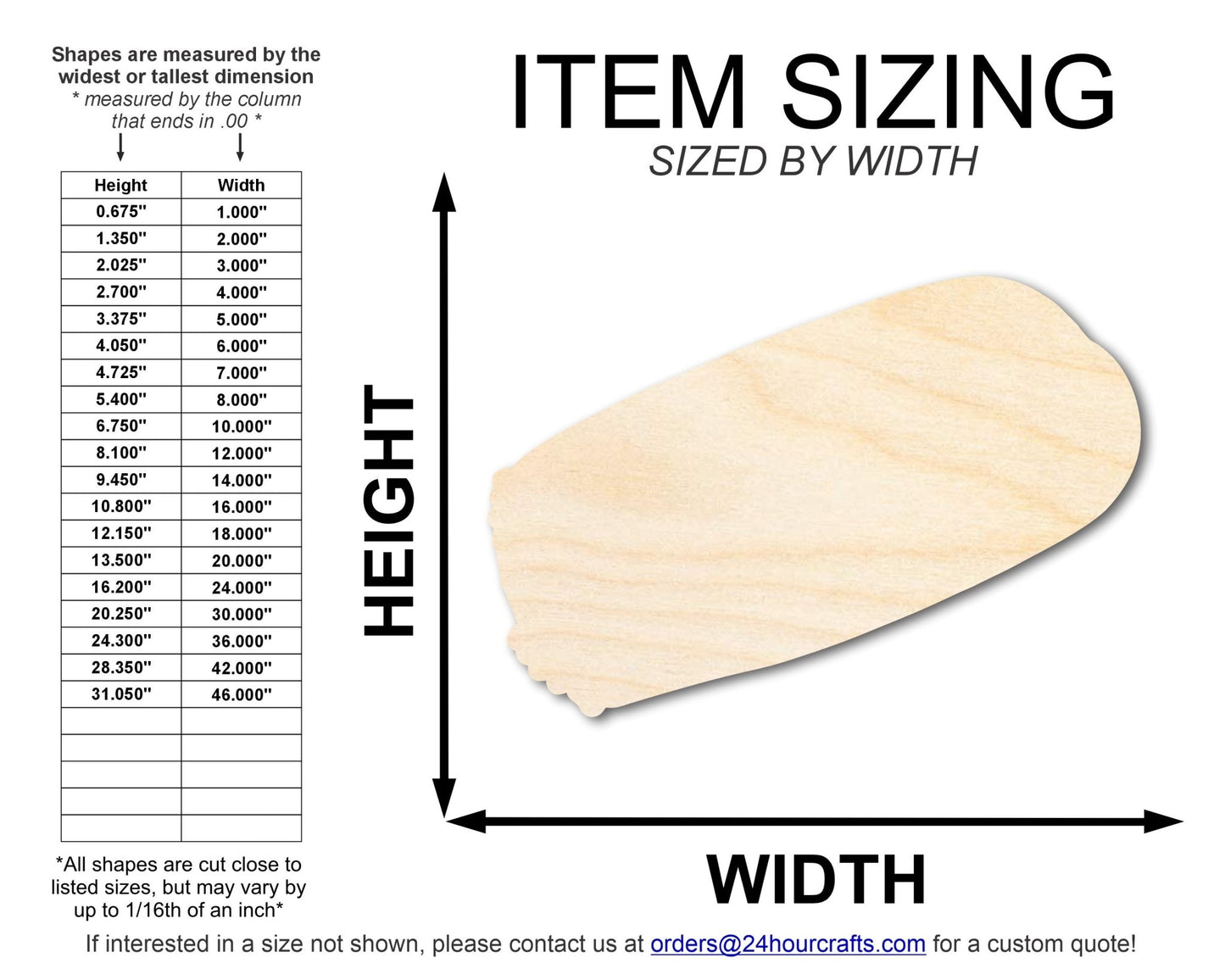 Unfinished Burrito Shape | DIY Craft Cutout | up to 46" DIY - NameSigns.com