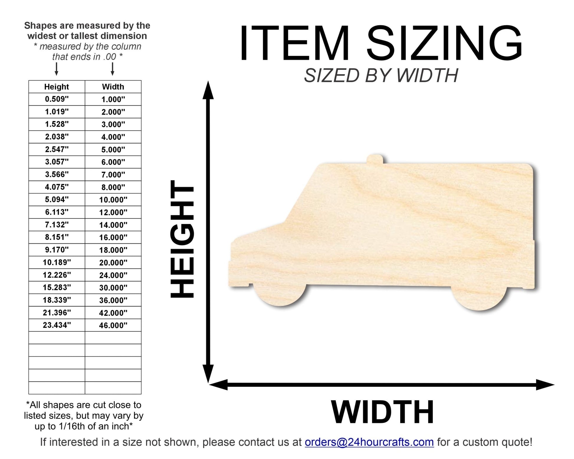 Unfinished Cartoon Ambulance Shape | DIY Craft Cutout | up to 46" DIY - NameSigns.com