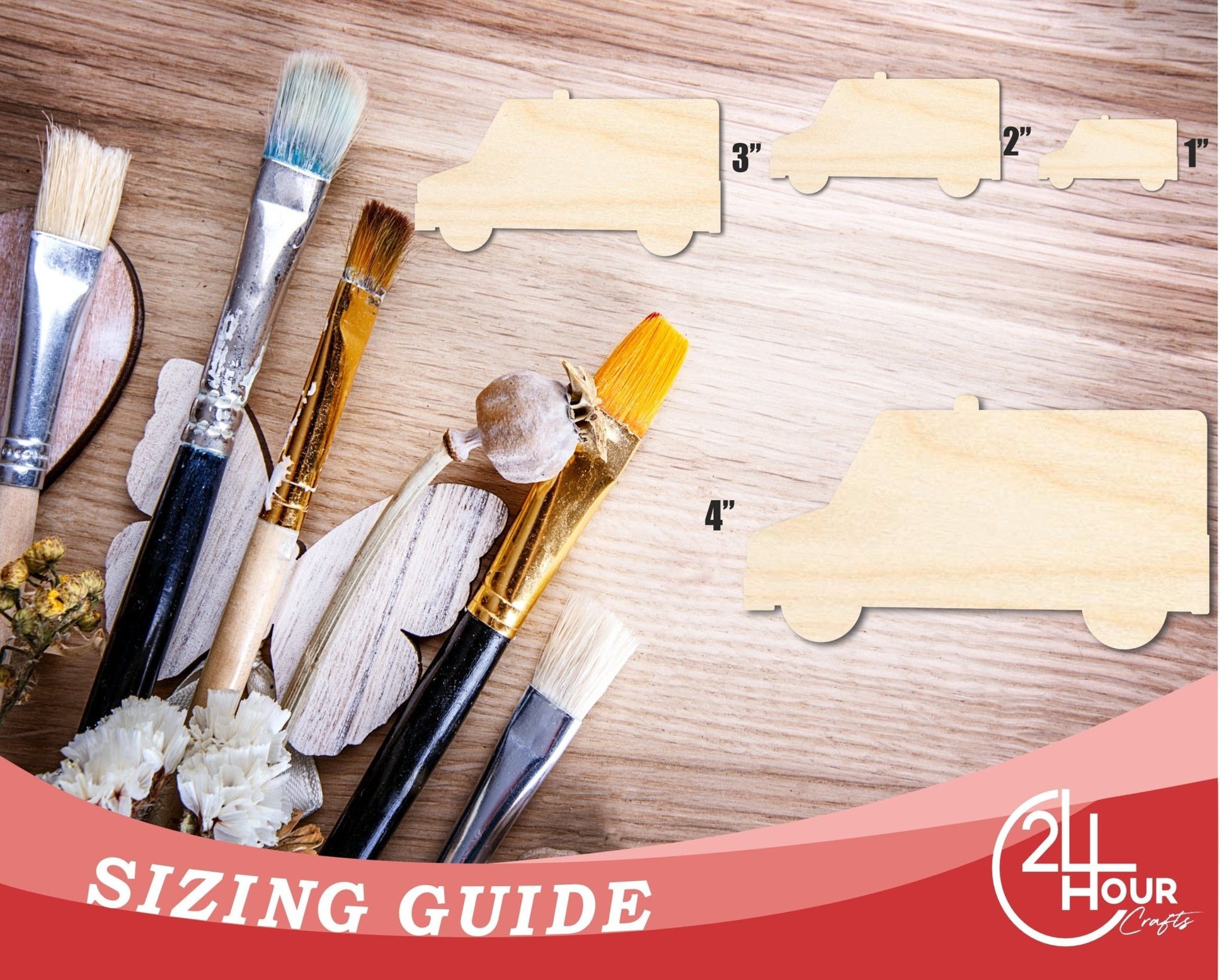 Unfinished Cartoon Ambulance Shape | DIY Craft Cutout | up to 46" DIY - NameSigns.com