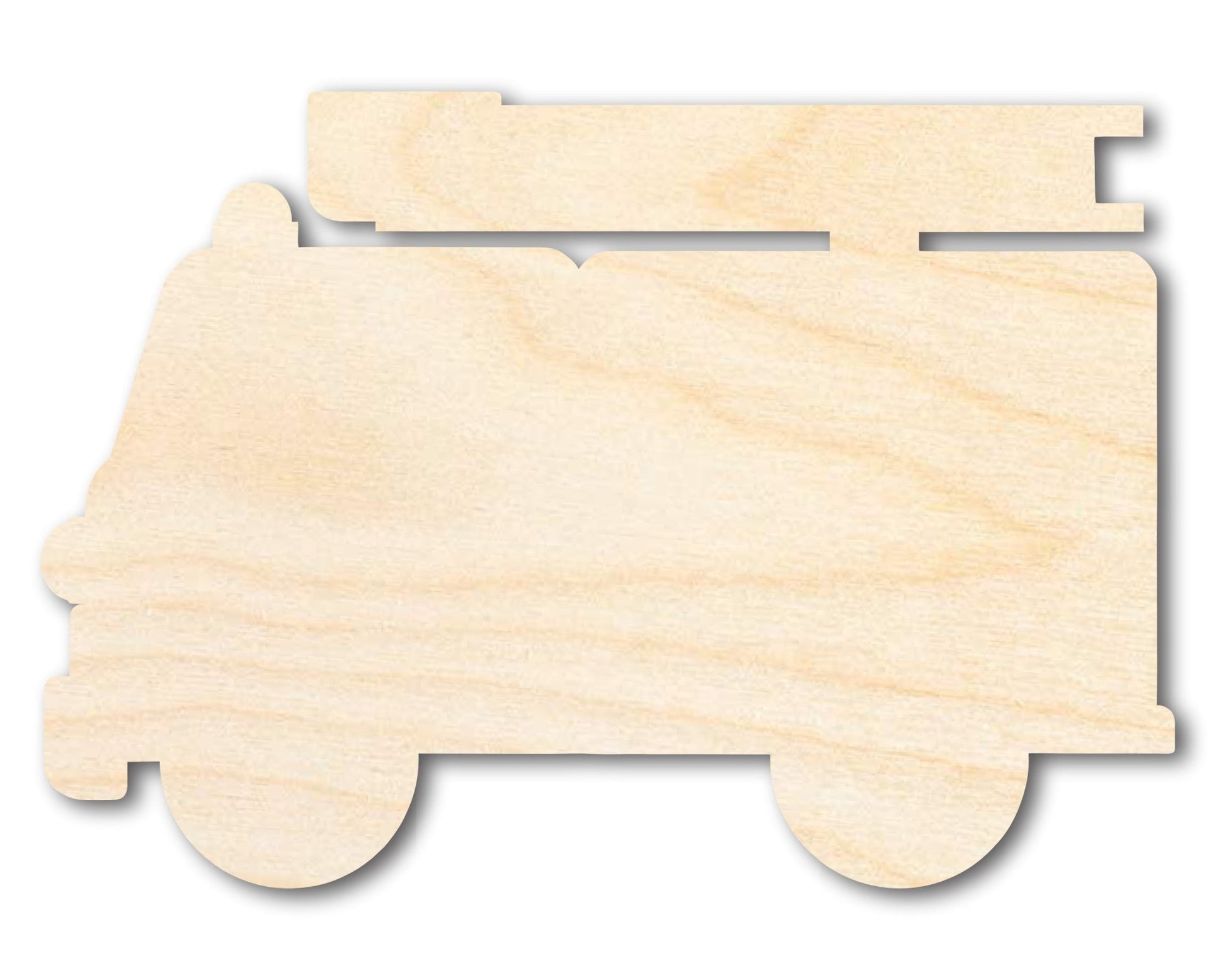 Unfinished Cartoon Fire Truck Shape | DIY Craft Cutout | up to 46" DIY - NameSigns.com
