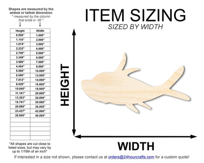 Unfinished Cartoon Fish Wood Cutout Shape | DIY Craft Cutout | up to 46" DIY - NameSigns.com