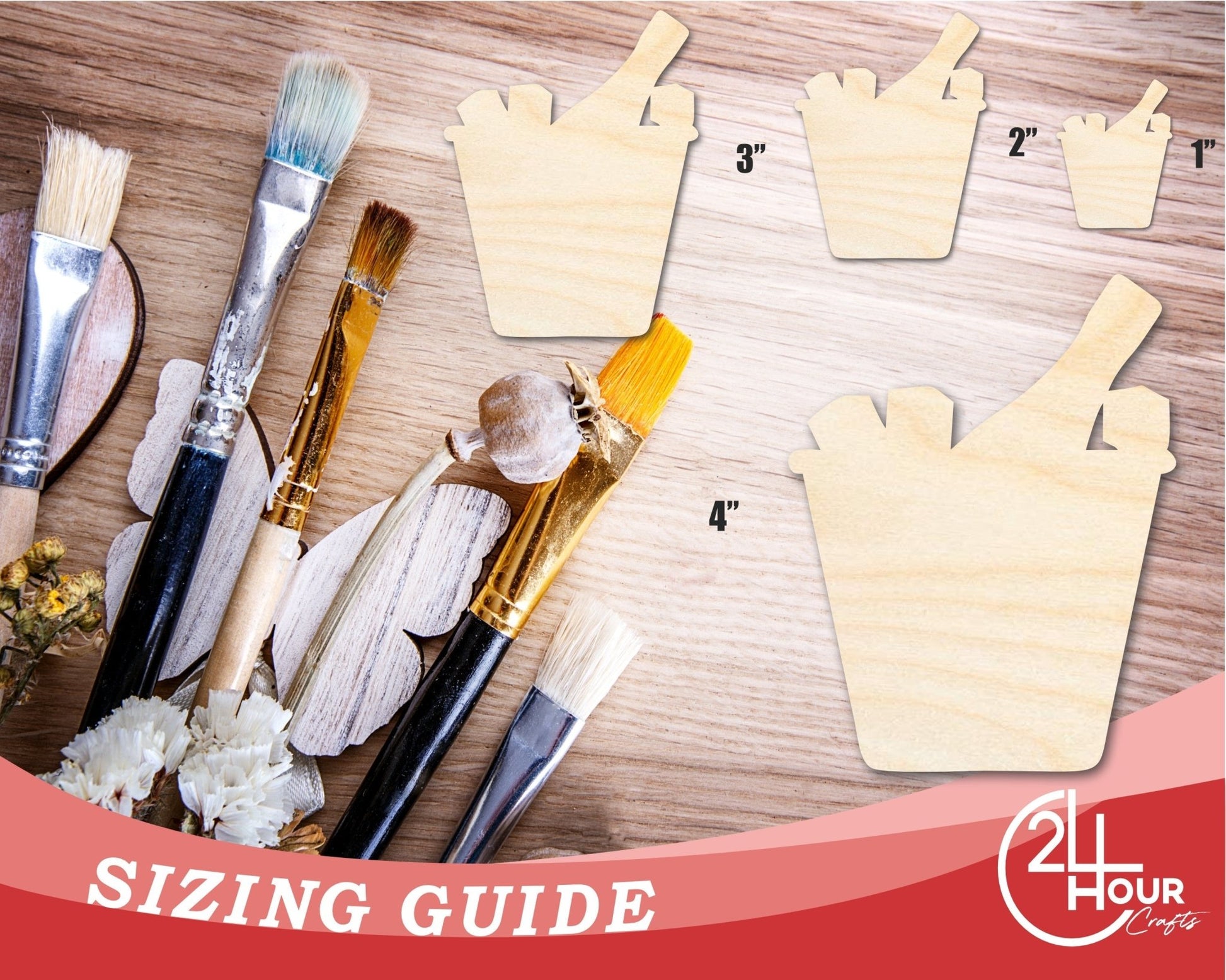 Unfinished Champagne Bucket Silhouette | DIY Craft Cutout | up to 46" DIY - NameSigns.com