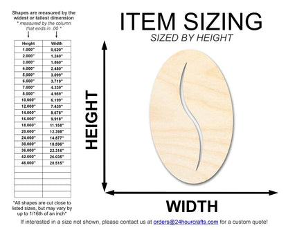 Unfinished Coffee Bean Shape | Craft Cutout | up to 46" DIY - NameSigns.com