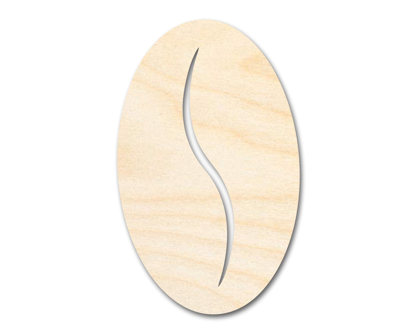 Unfinished Coffee Bean Shape | Craft Cutout | up to 46" DIY - NameSigns.com
