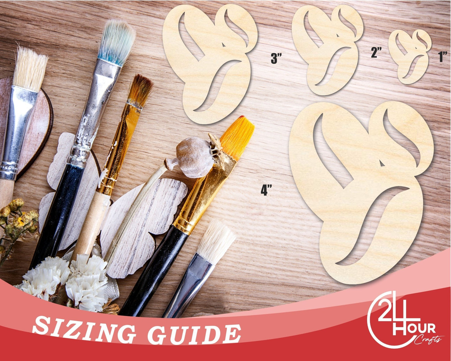 Unfinished Coffee Beans Shape | DIY Craft Cutout | up to 46" DIY - NameSigns.com